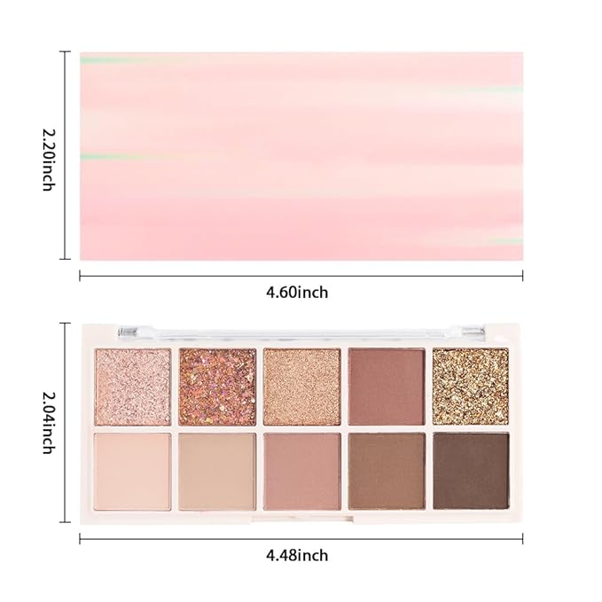 Ten Color Matte Shimmer Eyeshadow Makeup Palette,Orange Smoky Red Dark Golden & Nude Brown Pink Dark Brown 10 Color Series Powder Eye Shadow,Daily Makeup Eyeshadow,Easy to Carry,Vegan&Cruelty-Free 02#