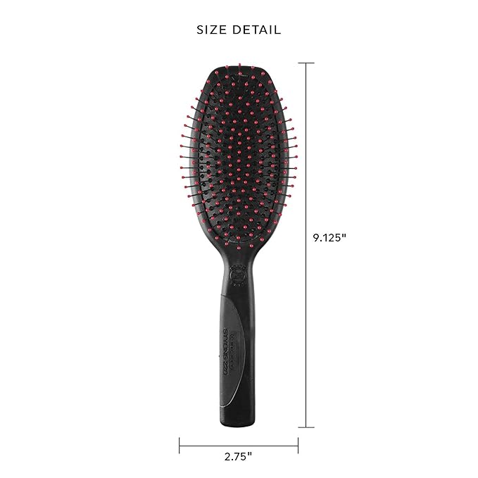 Cricket Static Free Cushion Styling 220 Hair Brush - Smoothing, Detangling, and Frizz-Free Styling - Anti-Static Metal Bristles for Thick, Curly, and Heavy Hair