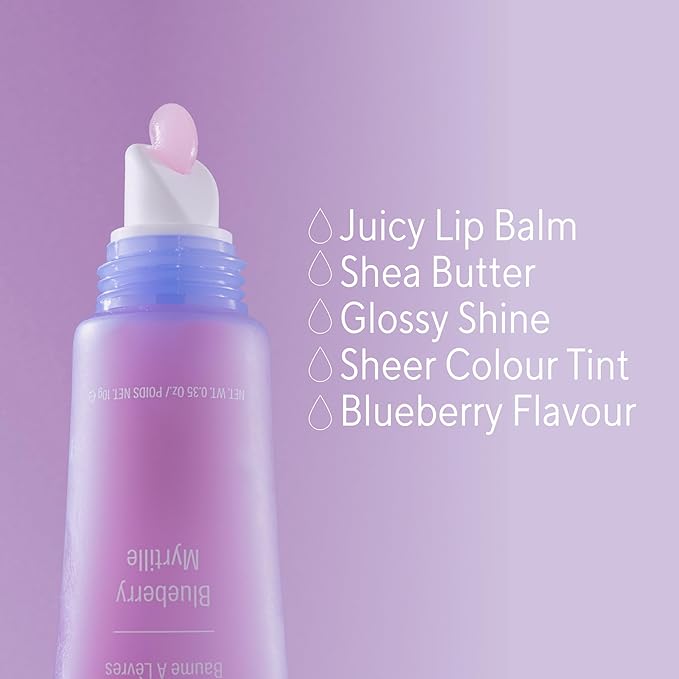 W7 Gloss Away Lip Balm - 2 Piece Set - Nourishing Lip Balm Formula With Shea Butter - Blueberry