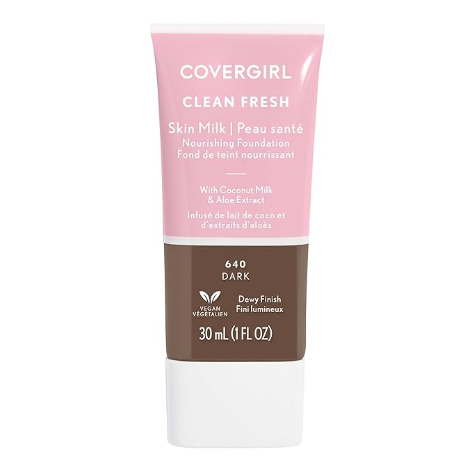 COVERGIRL, Clean Fresh Skin Milk Foundation, Dark, 1 Count (packaging may vary)