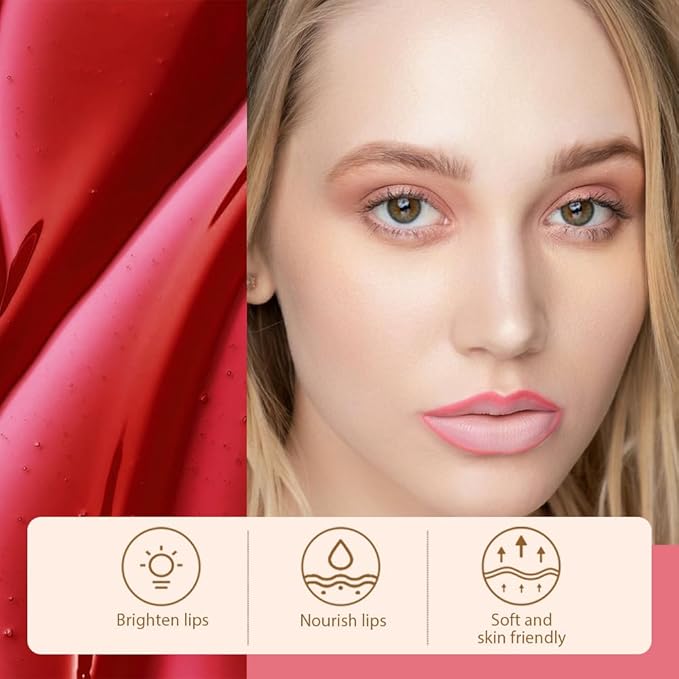 Matte Liquid Lip Stain Peel Off Lip Liner Tattoo - Pinkish Red, Waterproof Smudge-Proof Lip Gloss, Long-Lasting Non-Stick Cup Formula, Natural Peel Off Design for All Skin Types #6