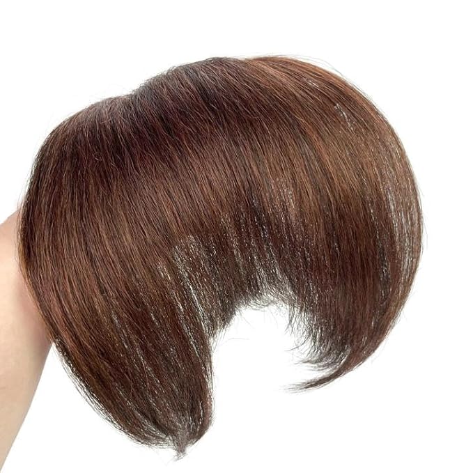 Yaki Straight Bangs Hair Extensions for Women Synthetic Fringe with Temples Handmade Kinky Straight Bangs Hairpiece with 3 Clips in (T1B/30)