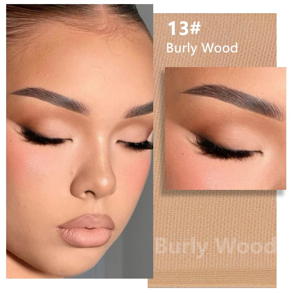 Kaely Pressed Single Eyeshadow Makeup, Light Nude Brown Matte Highly Pigmented Monochrome Eye Shadow Palette, Waterproof Neutral Powder Mini Eyeshadow, sombras para ojos, Lightweight Blendable, 13