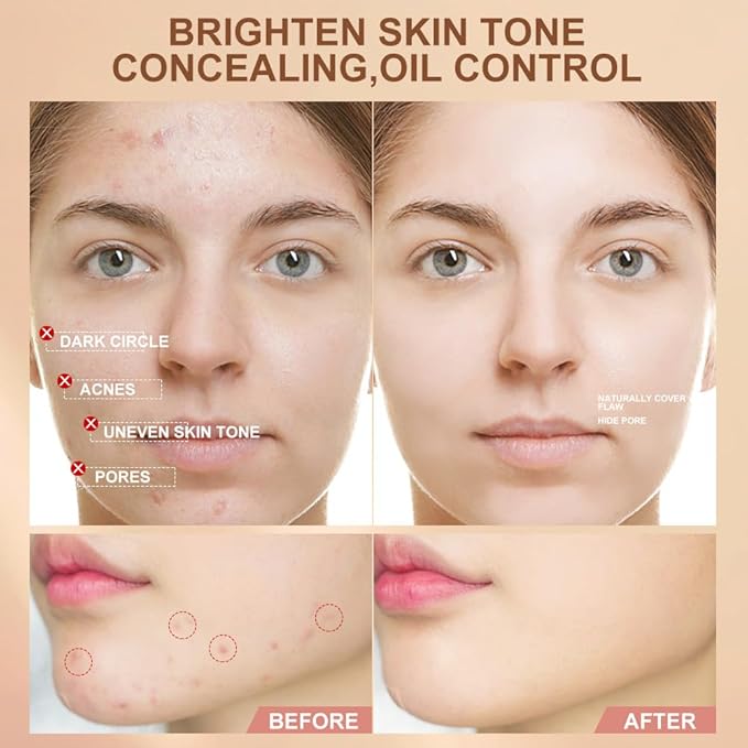 Liquid Primer Set Matte Liquid Full Coverage Oil Control Breathable Invisible Cover Concealer Primer with Face Primer, Makeup Sponge…