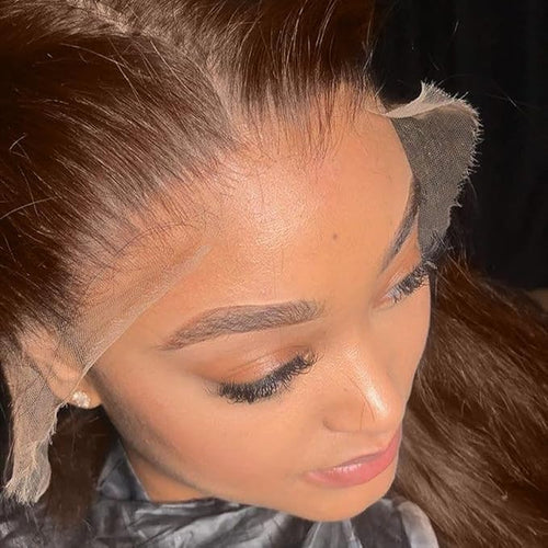 250% Density SKINLIKE Real HD Lace Frontal Wigs, 13x6 Full Frontal Curly Pre-Plucked Bleached Knots Invisible HD Lace Wig Chocolate Brown Human Hair Wig 24Inch