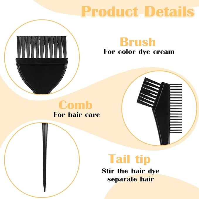 10 Pcs Hair Dye Brush Kit Hair Color Brushes Hairs for Women Men Color Applicator Brushes Combs Professional Colors Brush Sharp Tail Comb Reusable Colors Applicator for Salon Use Home DIY Dyeing