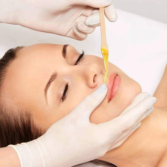 Mibly 500 Pcs Wooden Wax Sticks - Eyebrow, Lip, Nose Small Waxing Applicator Sticks for Hair Removal and Smooth Skin - Spa and Home Usage