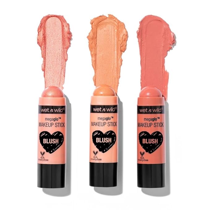 wet n wild MegaGlo Makeup Stick Bundle - When The Nude Strikes & Pink Floral Majority, Buildable Color, Versatile Use