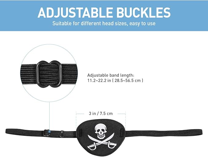 2pcs Eye Patch Mask Skull and Cross Bones with Adjustable Strap