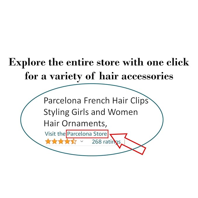 Parcelona French Clic Clac 3 1/4" Tortoise Shell Brown Celluloid No Slip Grip Snap Hair Clips for Women