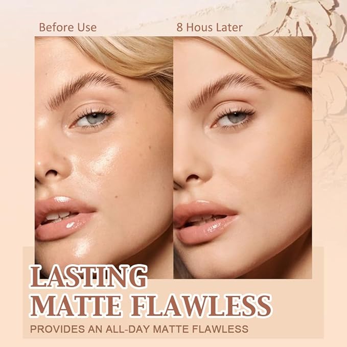 Oil Control Matte Perfection Face Pressed Powder,Matte Smooth Flawless Setting Powder Makeup,Polvo Compacto De Maquillaje, Waterproof Long Lasting, Cruelty Free, 0.35Oz(140 Golden Beige, 1)