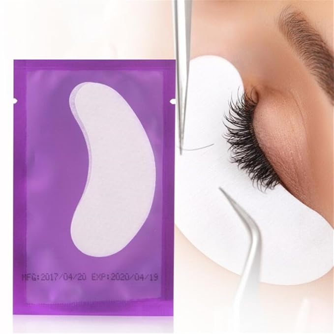 100 Pairs Set，Eye Gel Patches,Under Eye Pads Lint Free Lash Extension Eye Gel Patches for Eyelash Extension (purple)