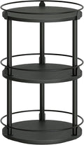 3-Tier Lazy Susan Organizer, Rotating Spice Rack, Spinning Organizer, Industrial Turntable Spice Rack Organizer for Cabinet, Kitchen Countertop, Pantry, Black SR23BK