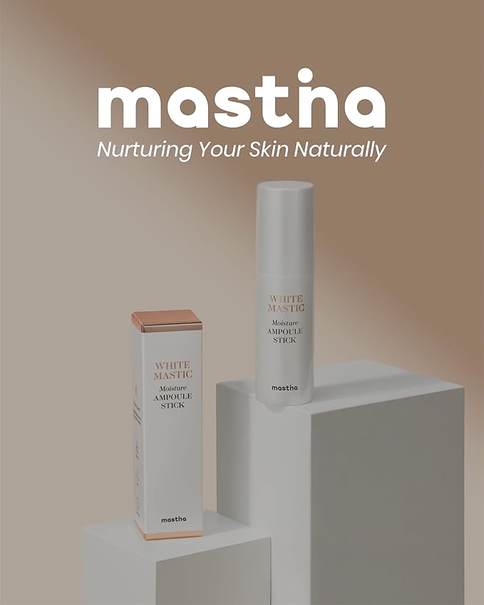 White Mastic Moisture Ampoule Stick (0.35oz) - Wrinkle Reduction, Elasticity, Moisturizing, Radiance Multi Balm. Korean Skin Care Serum Stick for Face, Lips, Eyes, Neck. Vegan T3 Collagen.