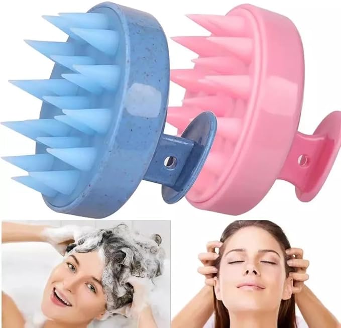 Silicone Scalp Massager for Hair Growth – Shampoo Brush for Shower, Dandruff & Dry Scalp Relief – Soft Silicone Hair Scrubber Green