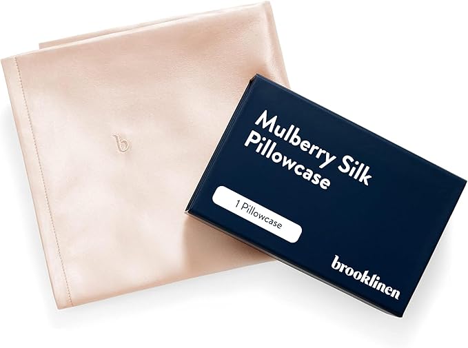 Brooklinen Mulberry Silk Pillowcase – 100% Pure Silk Pillow Case, Soft & Durable, Anti-Friction Comfort, Hight Quality Smooth Texture – Machine Washable & Breathable – Standard Size (Blush)