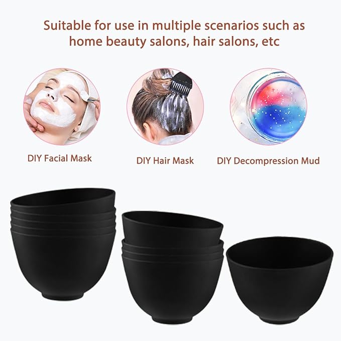 10 Piece Silicone Mixing Bowl Set, 3.93-Inch Microwaveable Silicone Bowls, Facial Bowls for Aestheticians, for Facial Masks, Mud Masks and Other Skin Care Products