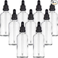 YIZHAO Clear Glass Dropper Bottle 4oz, Tincture Bottles with Glass Dropper, for Essential Oils, Aromatherapy, Cosmetic, Laboratory, Pharmacy, Liquids, Travel –9 Pcs