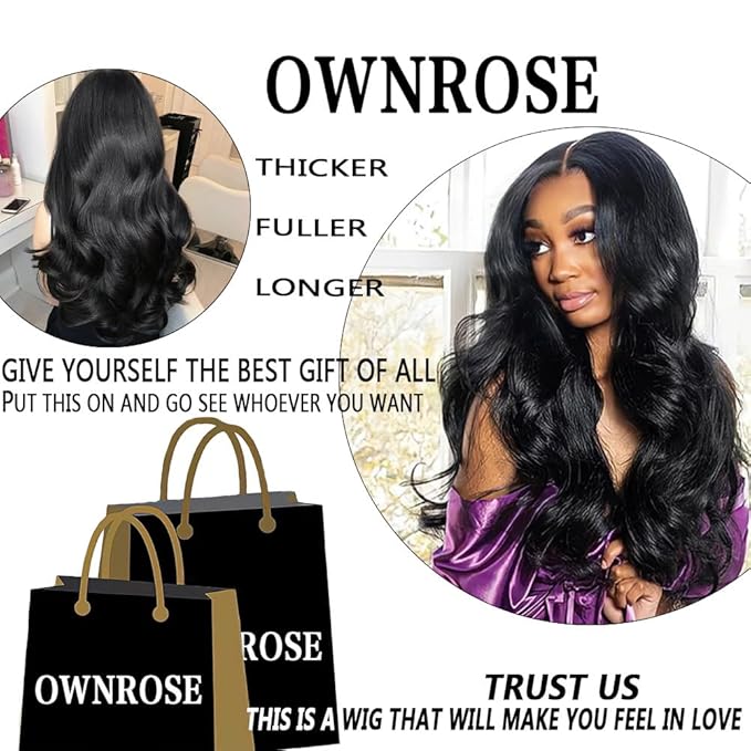 34 Inch 13x6 Lace Front Wigs Human Hair 200% Density Body Wave HD Lace Front Wigs Human Hair Pre Plucked Glueless Wig 100% Virgin Lace Front Wigs for Women