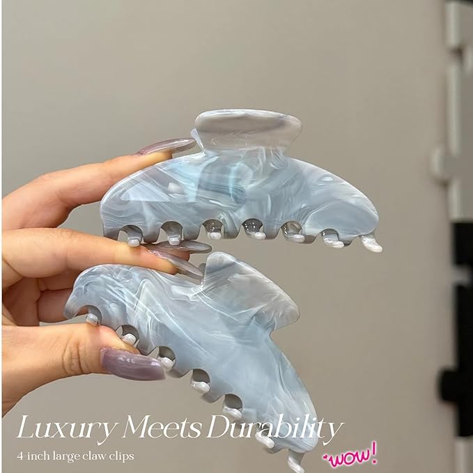 Personalized Colorful Name Hair Claw Clips for Women,Custom Hair Clips with Diamond,Cute Hair Accessories 4",Handmade Rhinestones Hair Clamp Gifts for Mom,Bride,Wife,Bridesmaid,Couples（Marble）