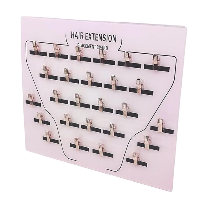Extension Holder - Acrylic Hair Extension Organizer, Styling Hair Separator Board | Hair Tinsel Storage Plate with Clip for Wig Grafting, Sectioning, and Display for Home & Salon Use