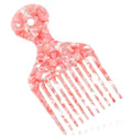 Afro Pick, Pink Hair Picks for Curls Detangling Lift, Unisex Design Portable Grip Textured Hair Solution (4.7 * 2.7 Inch)