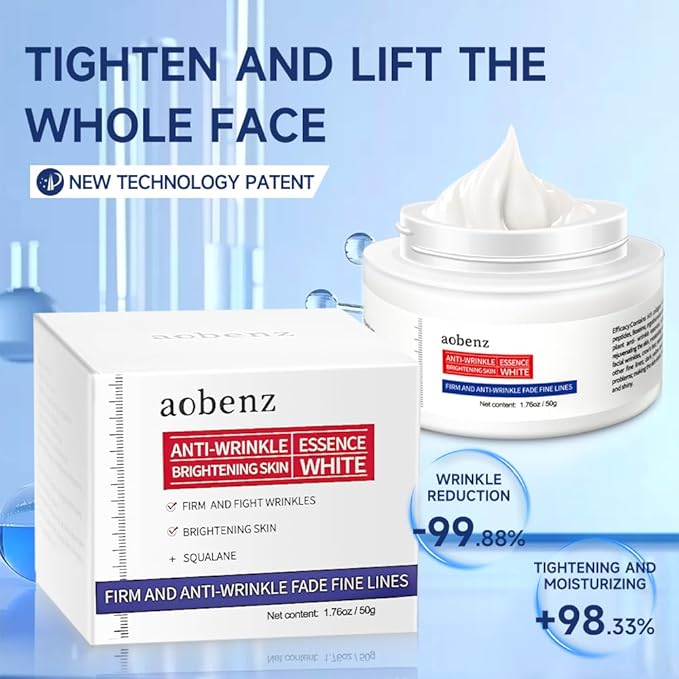 SINPIN aobenz Anti Aging Moisturizer Face Cream for Women & Men - Night Cream for Face & Neck | All Skin Types | Niacinamide + Hyaluronic Acid | Firming, Tightening, Anti Wrinkle, 1.76FL (2PCS)