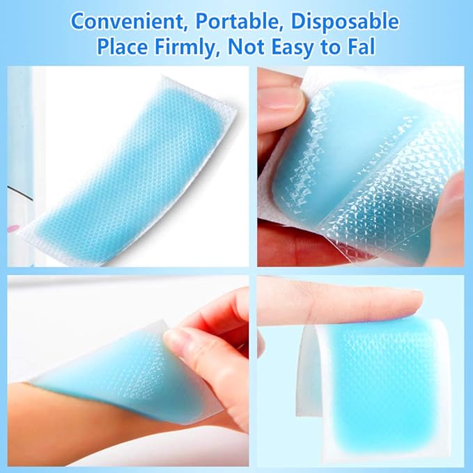 20 Sheets Cooling Patches for Fever Discomfort & Pain Relief, Cooling Relief Fever Reducer, Soothe Headache Pain, Pack of 20 Blue