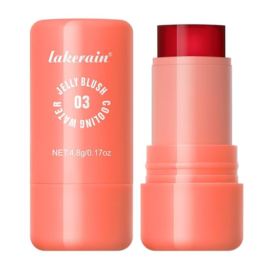 Multi-Use Cooling Water Jelly Blush/Lip Tint & Eye Shadow - Sheer Stain withBuildable Watercolor Finish - Long-Lasting Moisture - 1,000+ Swipes Per Stick - Jelly Texture for Lip & Cheek (Coral)