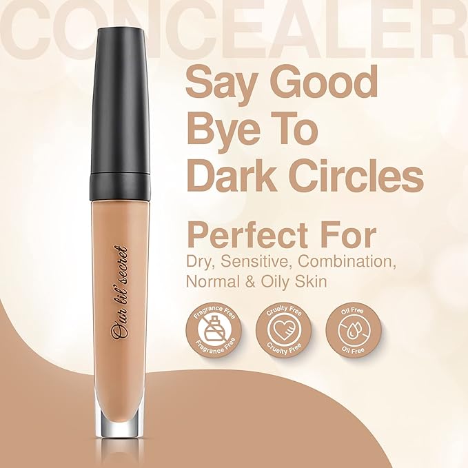 Frankie Rose Cosmetics Our Lil’ Secret Concealer – Sweat-Proof & Matte Under Eye Concealer, Long Lasting Concealer Full Coverage For Fine Lines, Dark Circles & Hide Imperfections - Fresh