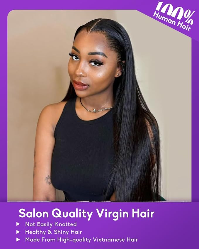 13x6 Lace Front Wigs Human Hair 180 Density Straight Transparent Lace Front Wigs Human Hair Pre Plucked Wigs for Women Glueless Wigs No Synthetic Blend Triple Lifespan 3X 22inch