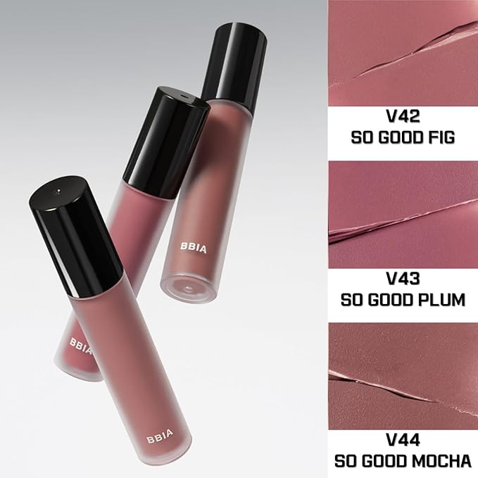 BBIA Last Velvet Tint - Soft & Creamy Matte Finish Lip Stain, Blur Effect with Velvety Texture, Long-Lasting, High Pigment, Lightweight, Non-Drying, Vegan, Korean Lip Makeup (V43 SO GOOD PLUM)