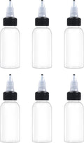 6 Pcs 1oz Plastic Squeeze Bottles with Twist Top Cap, 30ml Clear Dispensing Bottles, Empty Squirt Bottle for Liquids, Sauces, Arts, Crafts, Travel