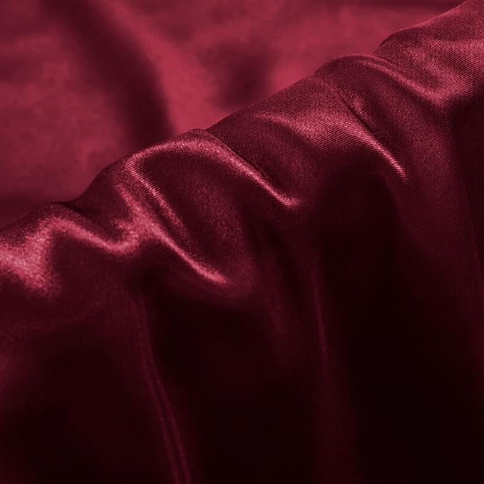 Aormenzy Satin Pillow Cases for Women Queen Size Set of 2, Burgundy Satin Pillowcase for Hair with Envelope Closure Silky Pillow Covers Wrinkle, Fade Resistant (20x30 Inches)