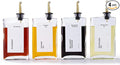 Olive Oil Dispenser for Kitchen, Cooking Oil and Vinegar Dispenser Set, Olive Oil Bottle, Soy sauce dispenser, coffee syrup bottles with stainless steel pourers - 4 pcs, Gold