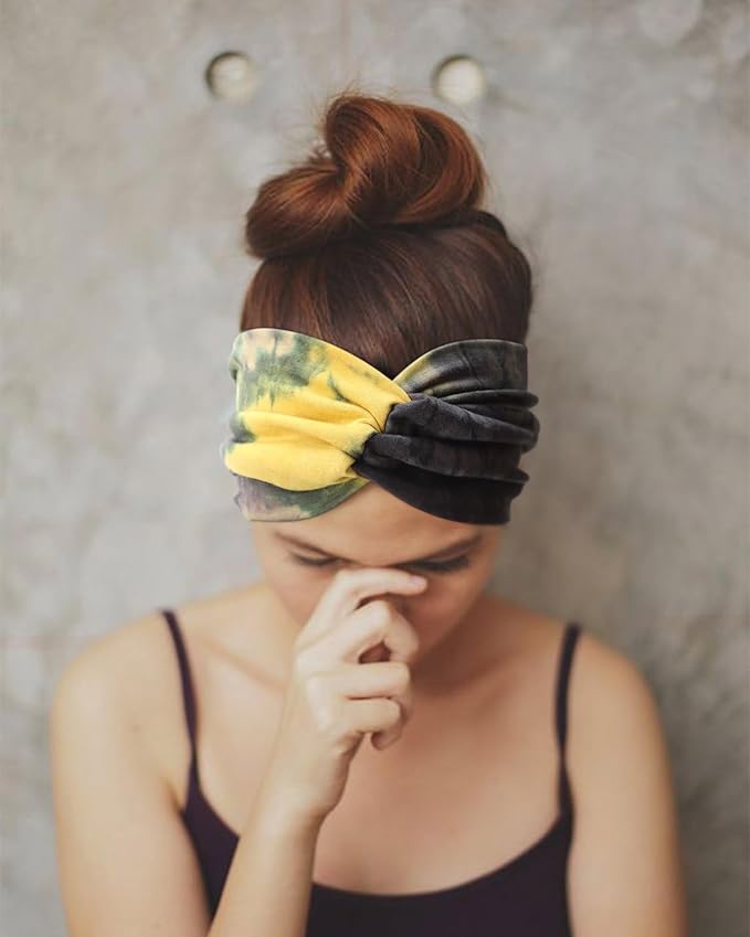 DRESHOW 6 Pack Extra Wide Headbands for Women Large Turban Headband Boho Head Wrap Elastic Hairbands Hair Twisted Knot Hair Accessories