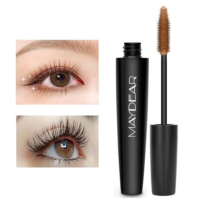 Maydear Brown Mascara for Eyelashes, Waterproof Colored Mascara Long Lasting Smudgeproof Color Mascara for Women Fast Dry Lengthening Eye Makeup Party Stage Use