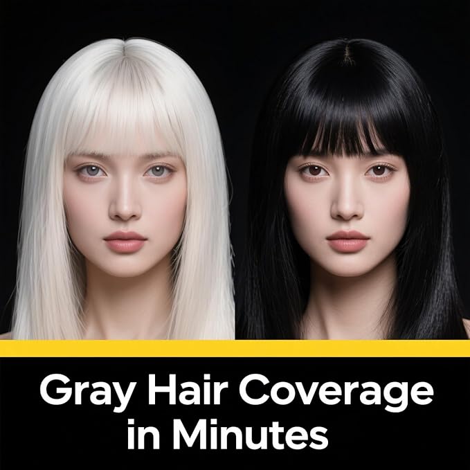 Hair Color Comb, Safe and Convenient Comb Hair Dye, Portable Hair Dye Comb For Gray Hair Coverage, Waterproof and Sweat-Proof, 2 in 1 Instant Dye, for Women & Men (1PCS-Black)