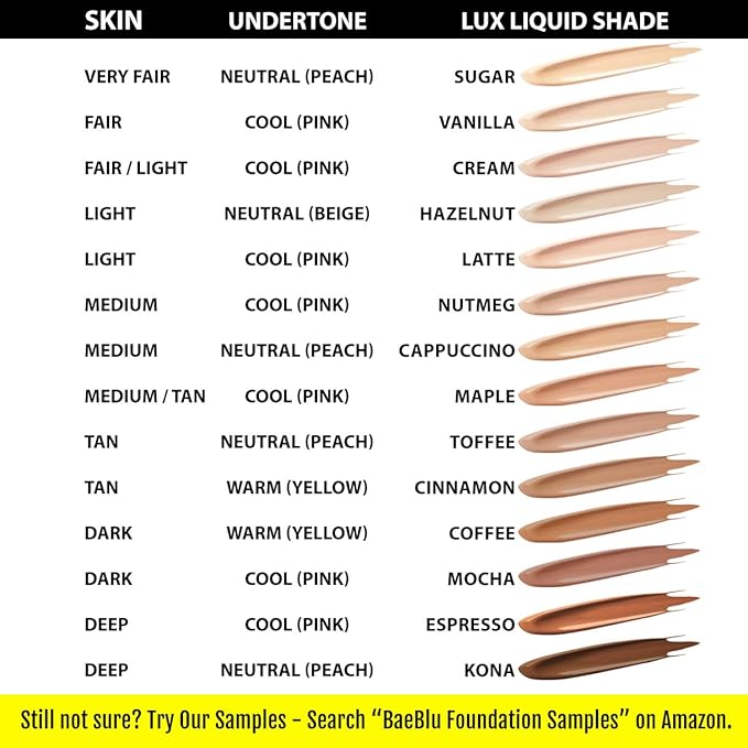 Organic Aloe-Based LUX Liquid Foundation, Natural Vegan Gluten-Free Made in USA, Vanilla