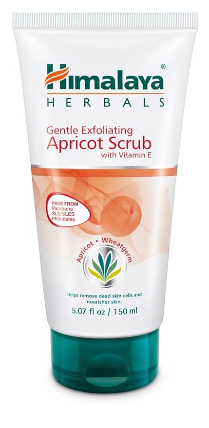 Himalaya Gentle Exfoliating Apricot Scrub with Vitamin E, Exfoliates Dead Skin Cells, For All Skin Types, Free from Parabens, SLS and Phthalates, 150 ml (5.07 oz)