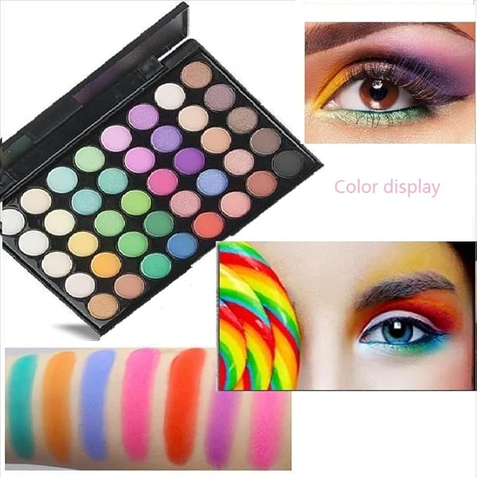 40 color Highly Pigmented Eye Makeup Palette, Matte Shimmer Metallic Eyeshadow Pallet Long Lasting Blendable Natural Colors Make Up Eye Shadows Cosmetics Gift Kit (E02)
