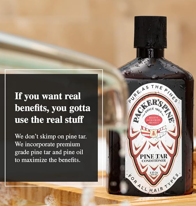 Packer's Pine Tar Hair Care Bundle: Men's Shampoo & Conditioner | Natural Pine Tar & Oils | Soothing, Adventure-Inspired Formulas for Itchy, Dry Scalp & Outdoor Relief