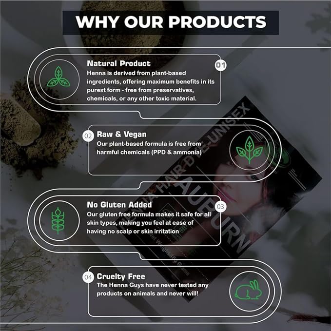 1 Pack Of Burgundy Henna Hair & Beard Color/Dye 100 Grams - Natural Hair Color, Plant-based Hair Dye - The Henna Guys