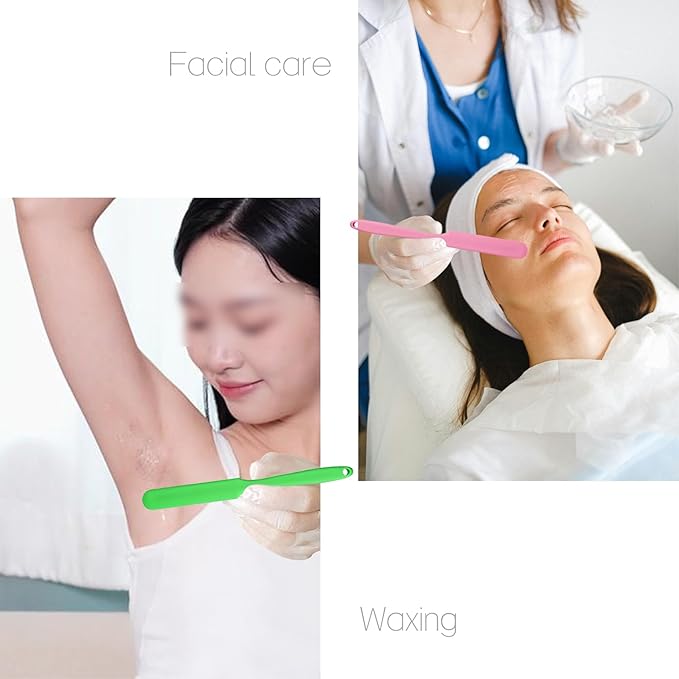 1-PCS Non-Stick Reusable Wax Silicone Spatula, Silicone Waxing Applicators for Hair Removal, for Home Salon Body Use(Green, size 1)