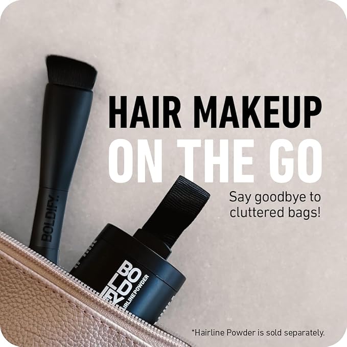 BOLDIFY Four Ended Hairline Powder Brush - Precision Hair Makeup Brush Set with Sponge Tip for Seamless Blending - Ideal as a Hair Concealer/Contour, Root Touch Up