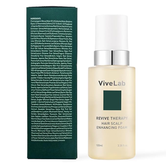 Revive Therapy Hair Scalp Enhancing Foam by ViveLab - Nighttime Care for Scalp, Vegan Formula 3.38 oz