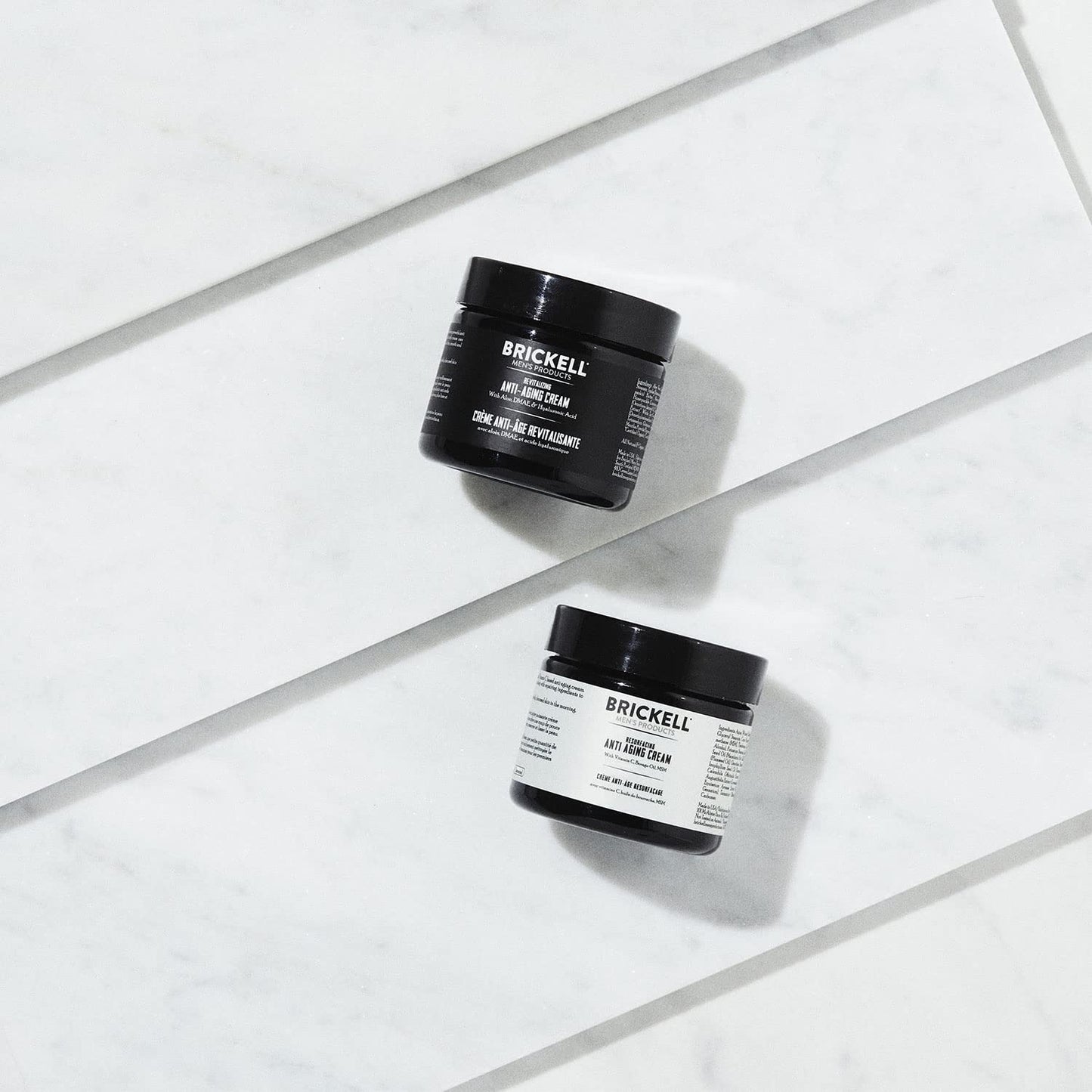 Brickell Men's Day and Night Anti Aging Cream Routine, Natural and Organic, Scented, Skincare Gift Set