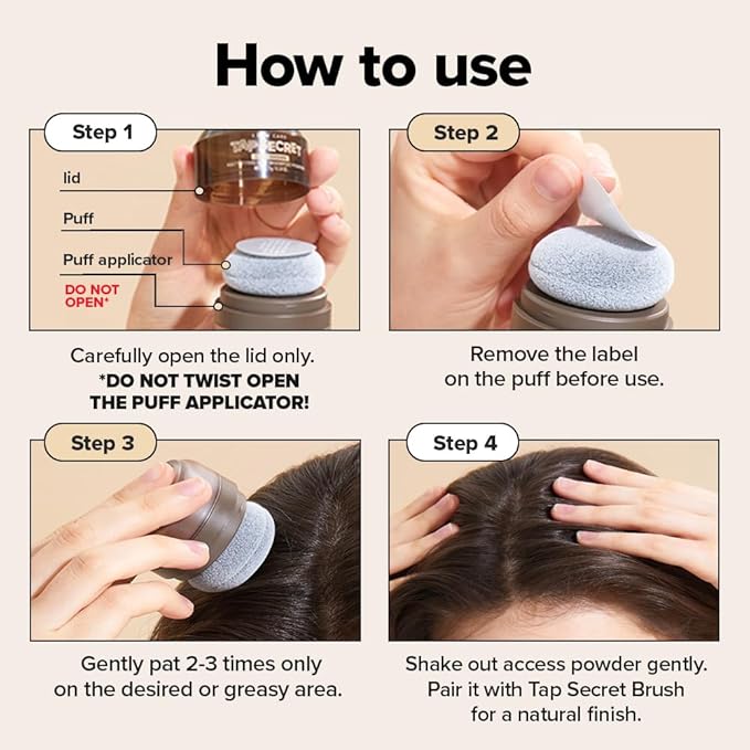 I DEW CARE Biotin Clarifying Dry Shampoo - Tap Secret Dark Brown Duo Set | Strengthening & Volumizing, Powder Type, Travel size, Non-aerosol, Brunette, Korean Ginseng, Stocking Stuffers, 0.26 Oz * 2ea