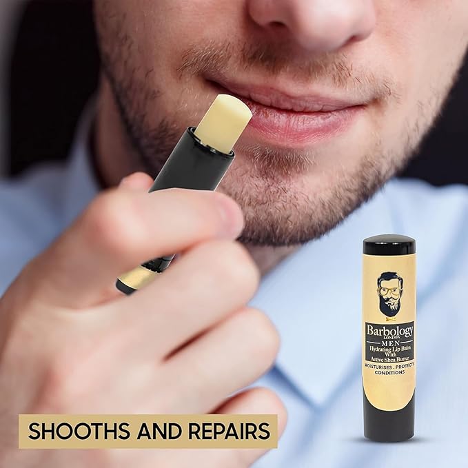 Men's Moisturizing Lip Balm for Chapped Lips with Organic Moroccan Argan Oil, Lightweight Formula Leaves Zero Residue, 0.17oz (Pack of 1)