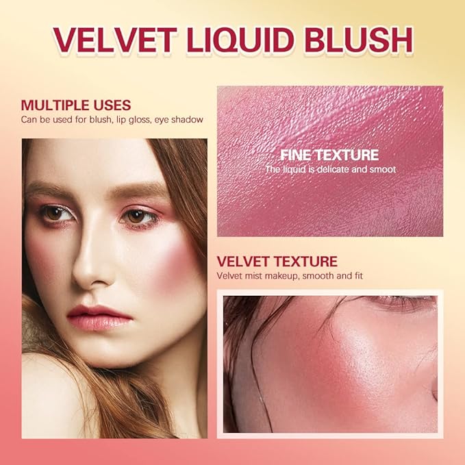 Liquid Blush, Cream Blush For Cheeks, Soft Pinch Liquid Blush, Skin Tint Blush Makeup, Easy To Blend And Color, Long-Lasting, Natural-Looking (01#+05#)